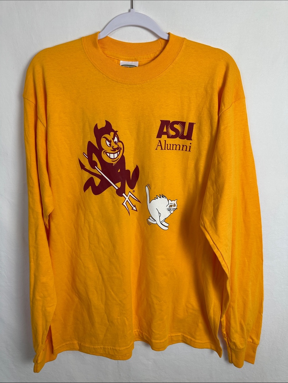 Vintage ASU Alumni “No Pity for the Kitty” long sleeve cotton T-shirt, size L